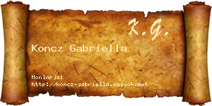 Koncz Gabriella névjegykártya